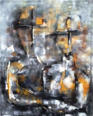 "Holding on to you " Acrylschilderij van Suzanne Visser, 100 cm x 80 cm