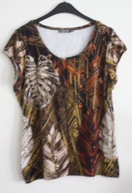 T-shirt groen bruin tinten maat xl-42