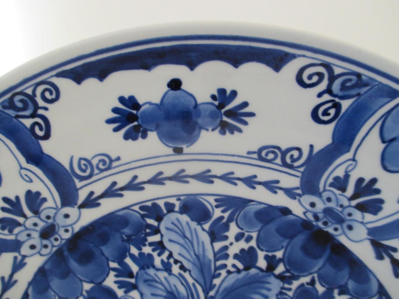 Zeer Mooi Vol Geschilderd Delftsblauw Bord ( De Porceleyne Fles )