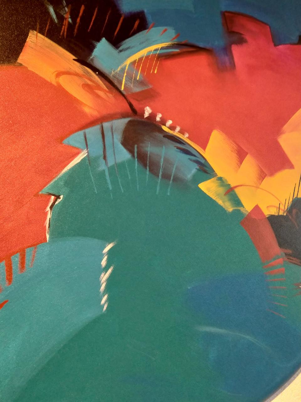 " Inner Circle " Origineel Acrylschilderij van Brian , diameter 90 cm