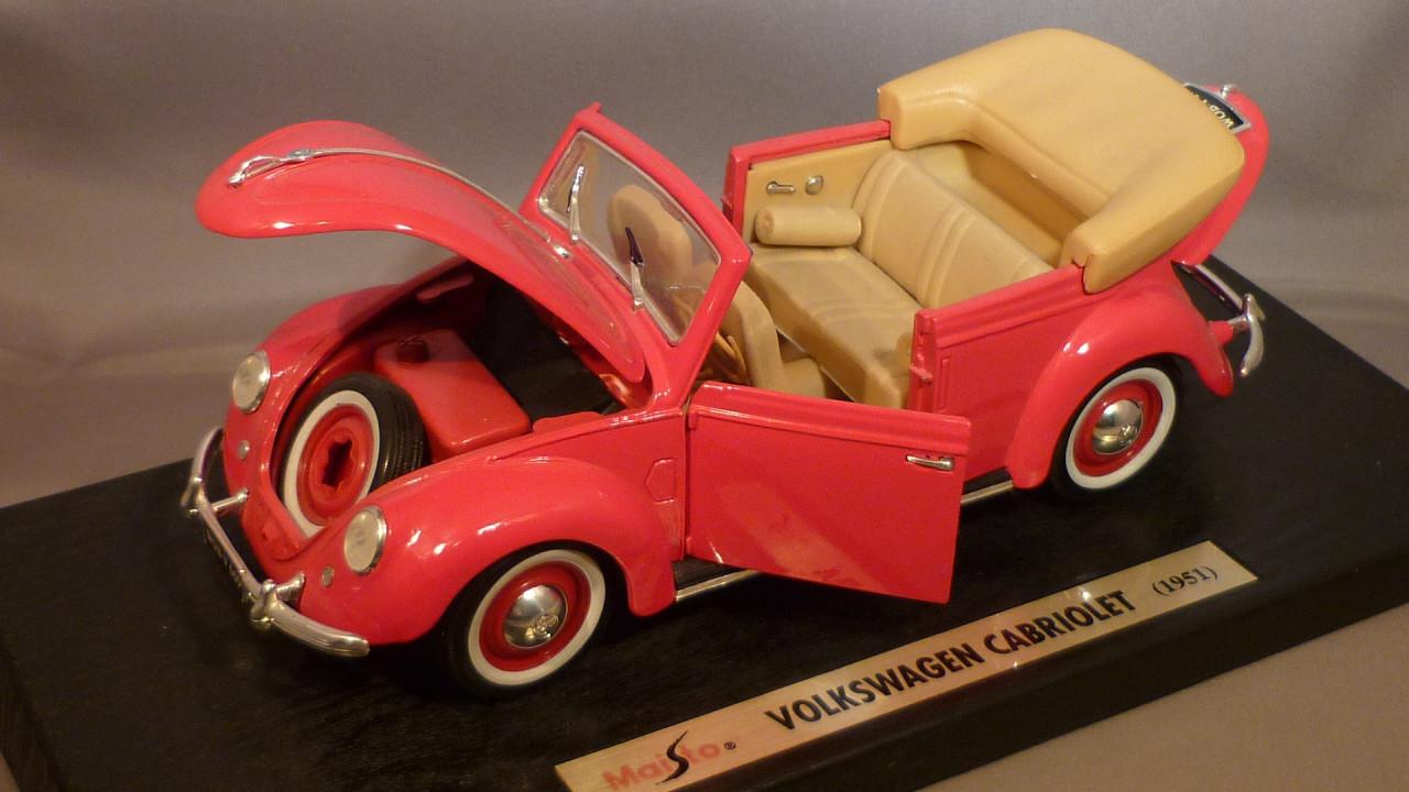 Model auto o.a. voor verzamelaars Volkswagen Kever Cabriolet metaal