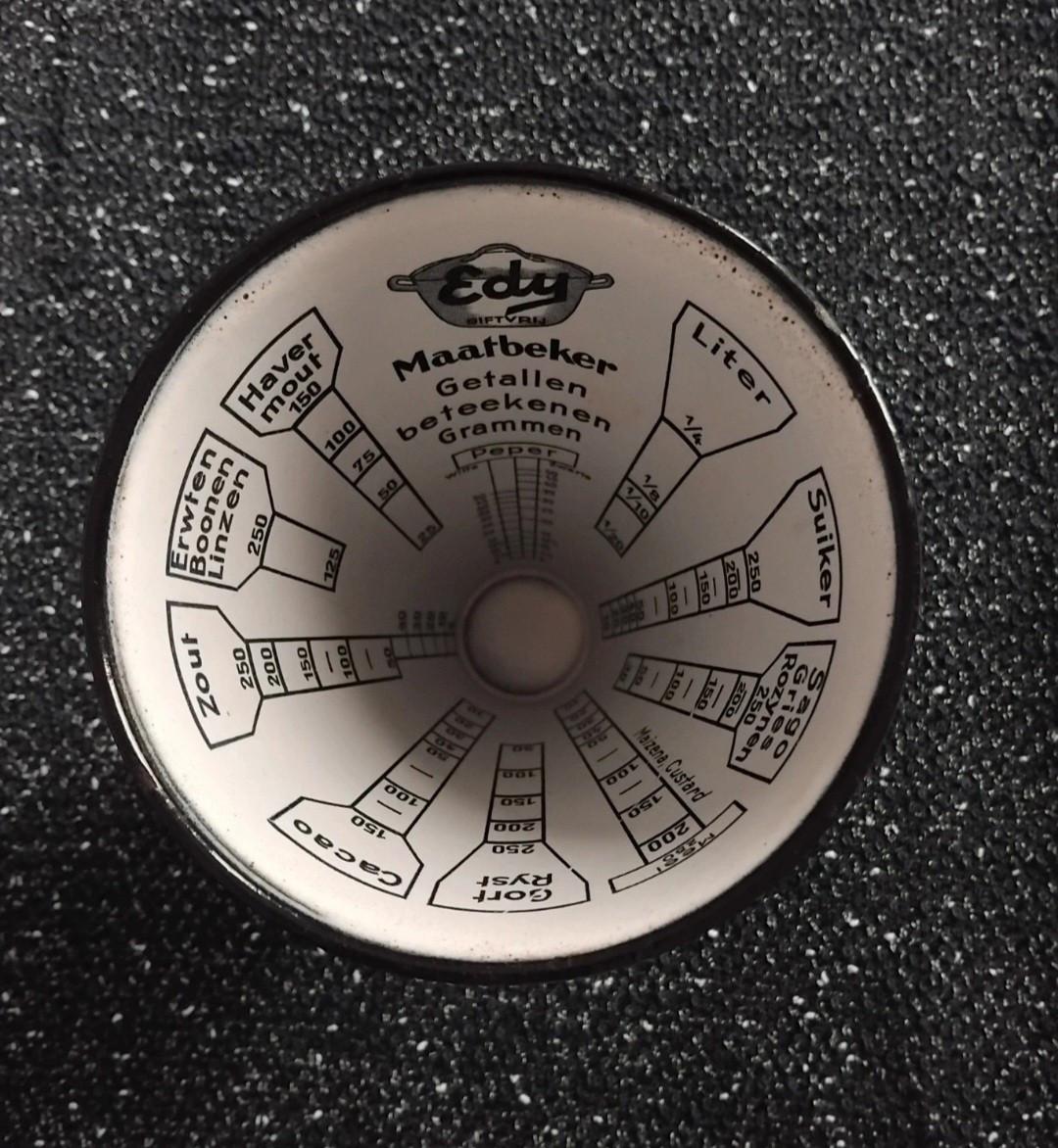 Vintage Emaille Edy Maatbeker jaren '30/'50