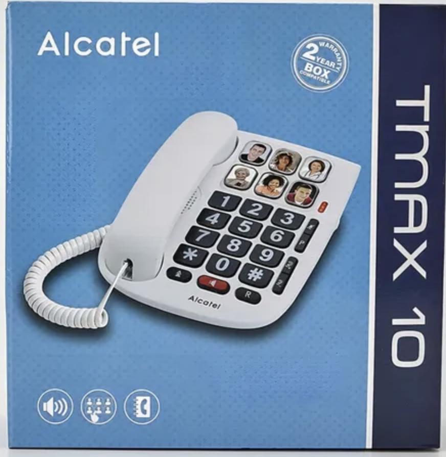 Senioren telefoon Alcatel TMAX10 met 6 grote fototoetsen en vaste lijn