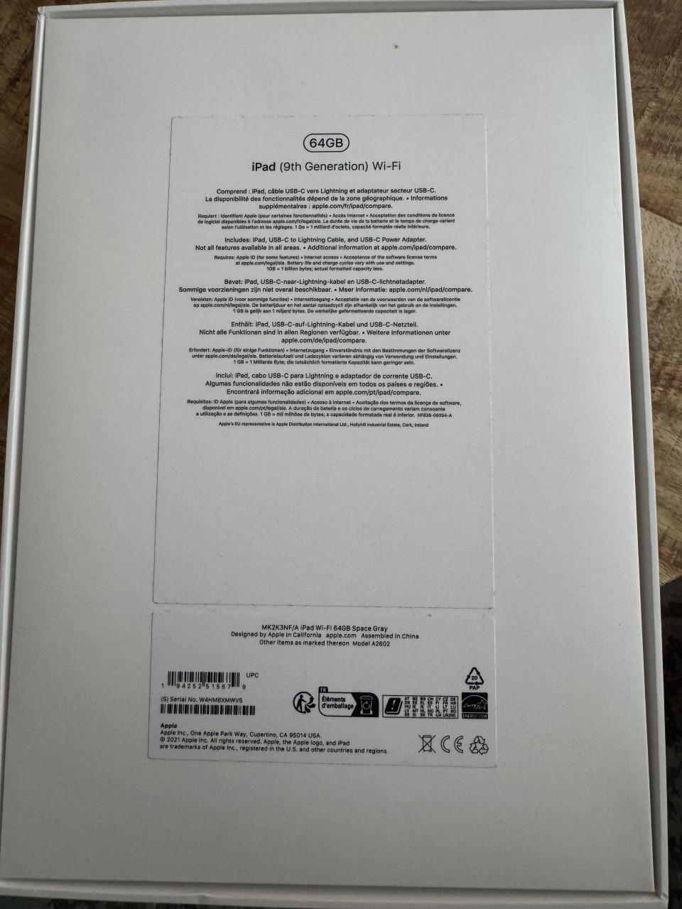 Ipad (9th generation) wifi, 2021