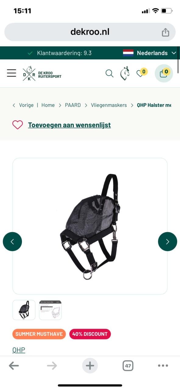 Vliegenmasker pony