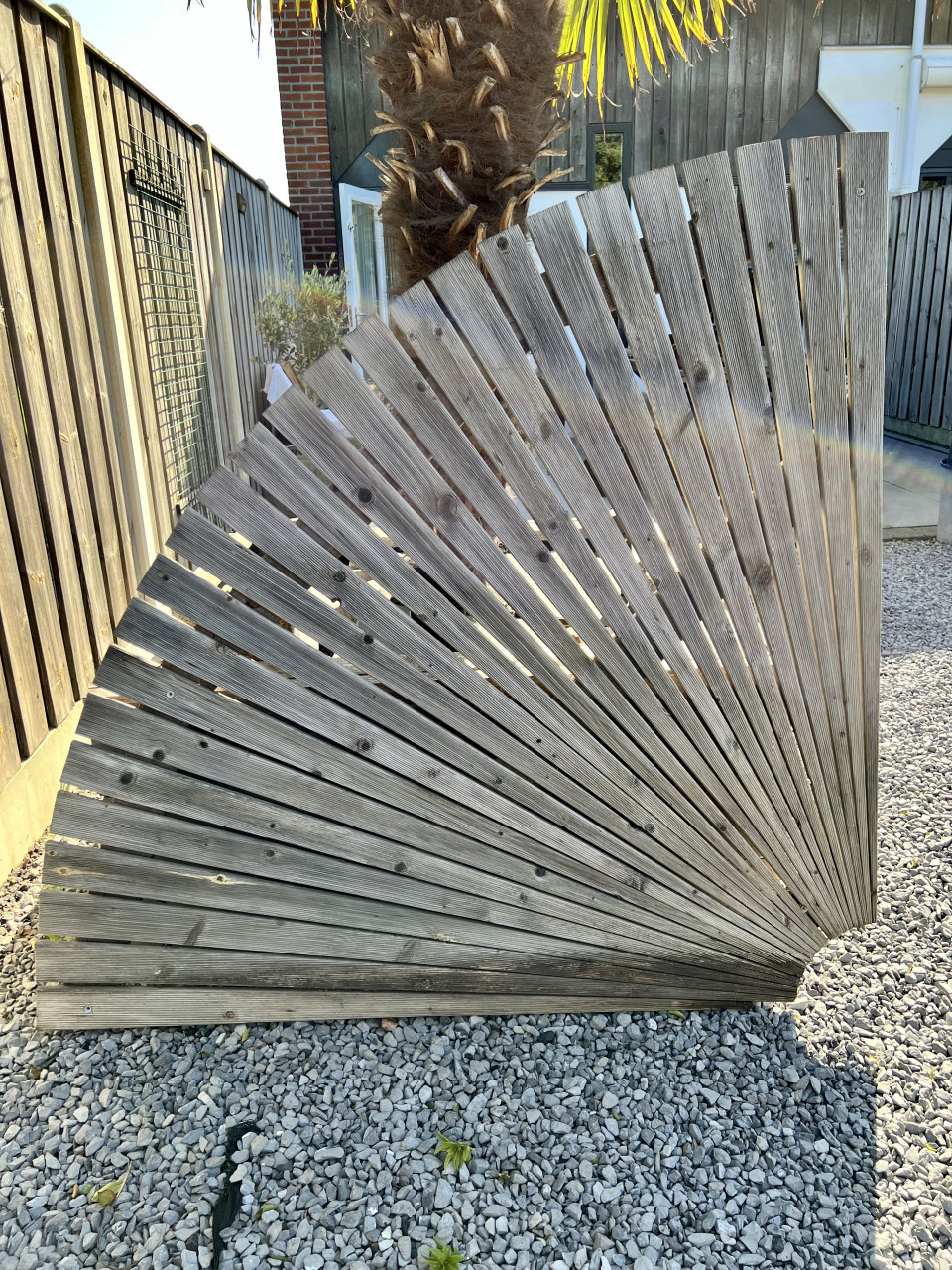 Houten waaier decoratie