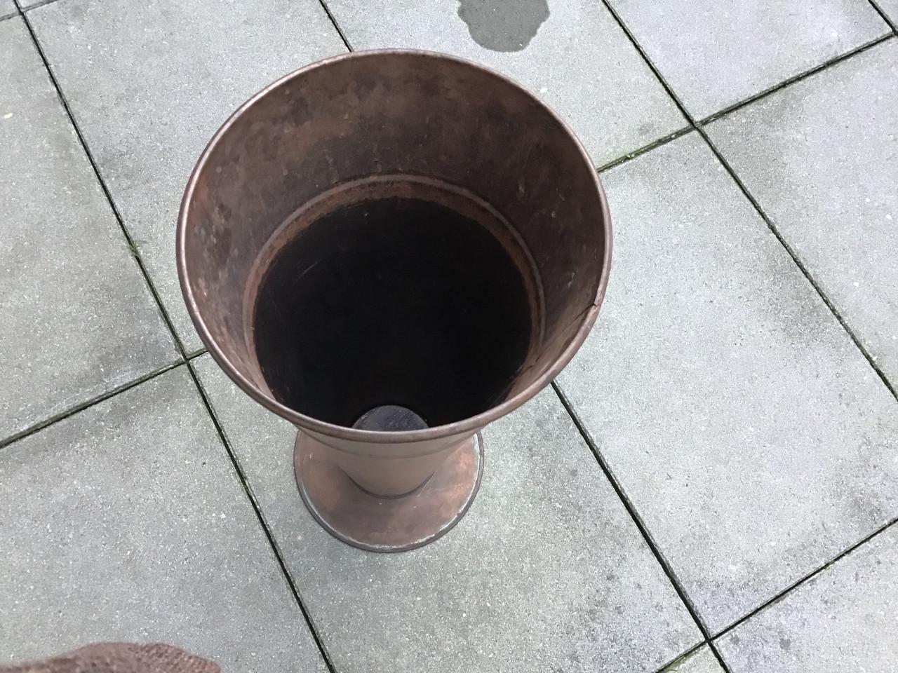 Plantenbak, koperkleurig metaal