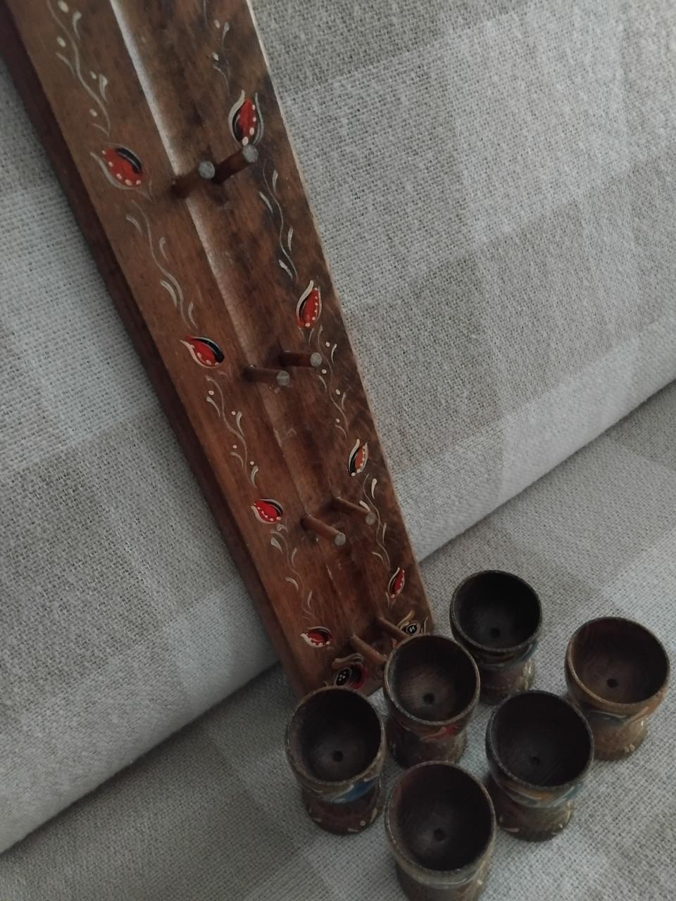 Vintage 6x Eierdopjes met Wandrek