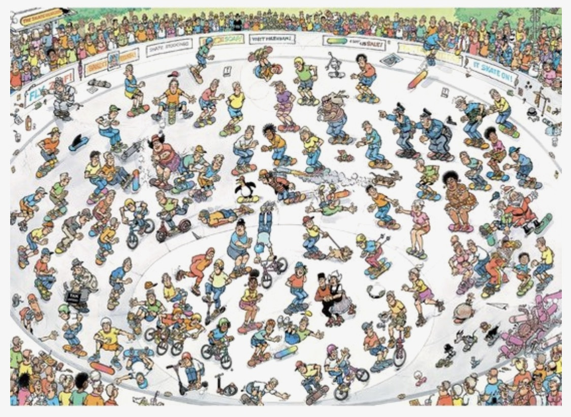 Jan van Haasteren - Skateboarden in de bowl 🧩
