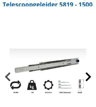 Telescoopgeleider 5819 - 1500 mm