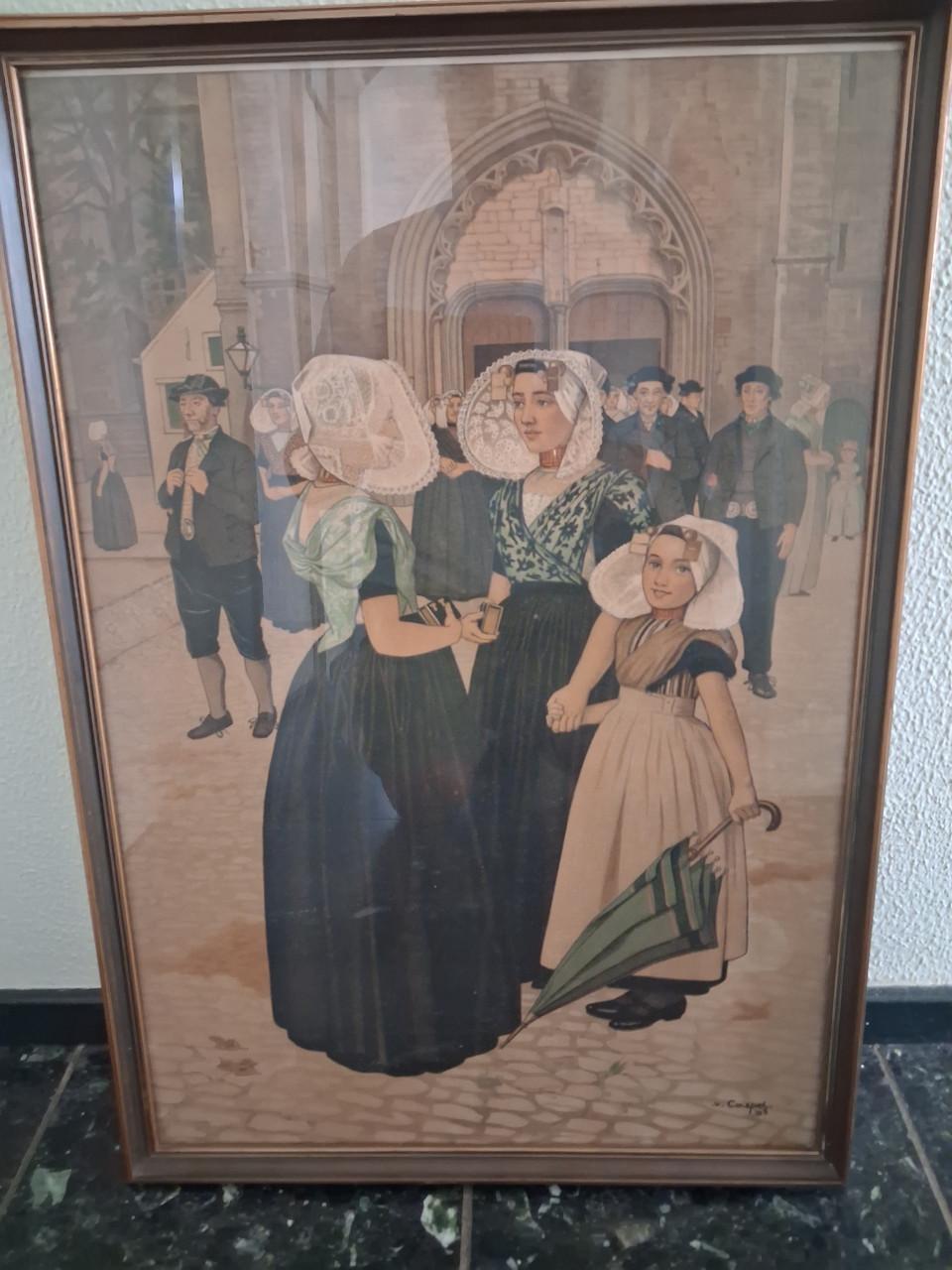 Litho ingelijst in glas