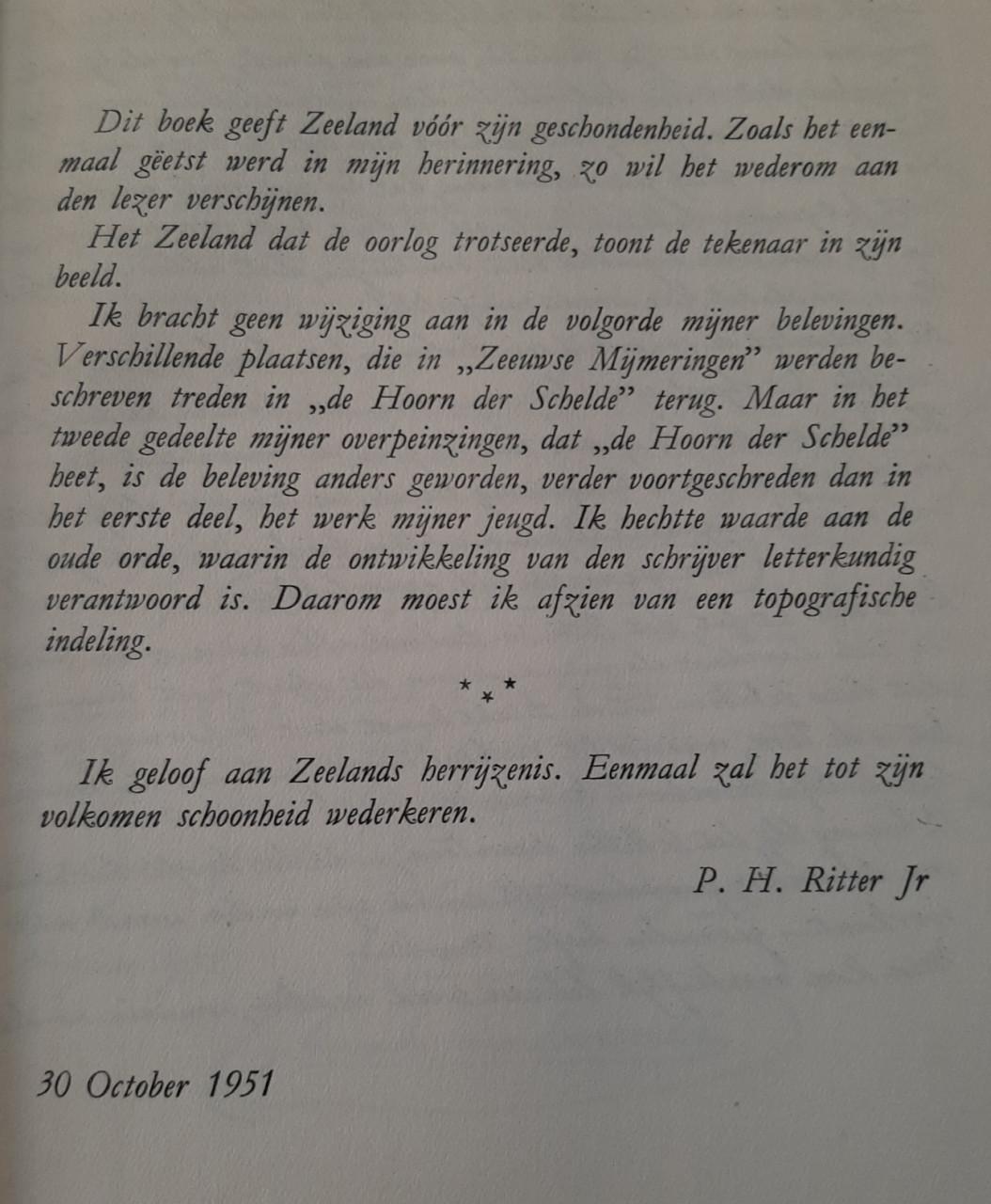 Sentimentele aardrijkskunde, Zeeland, Zeeuwse mijmeringen, P.H. Ritter Jr.