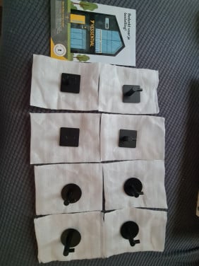Handdoekhaakjes+toiletrolhouder zonder boren, NIEUW