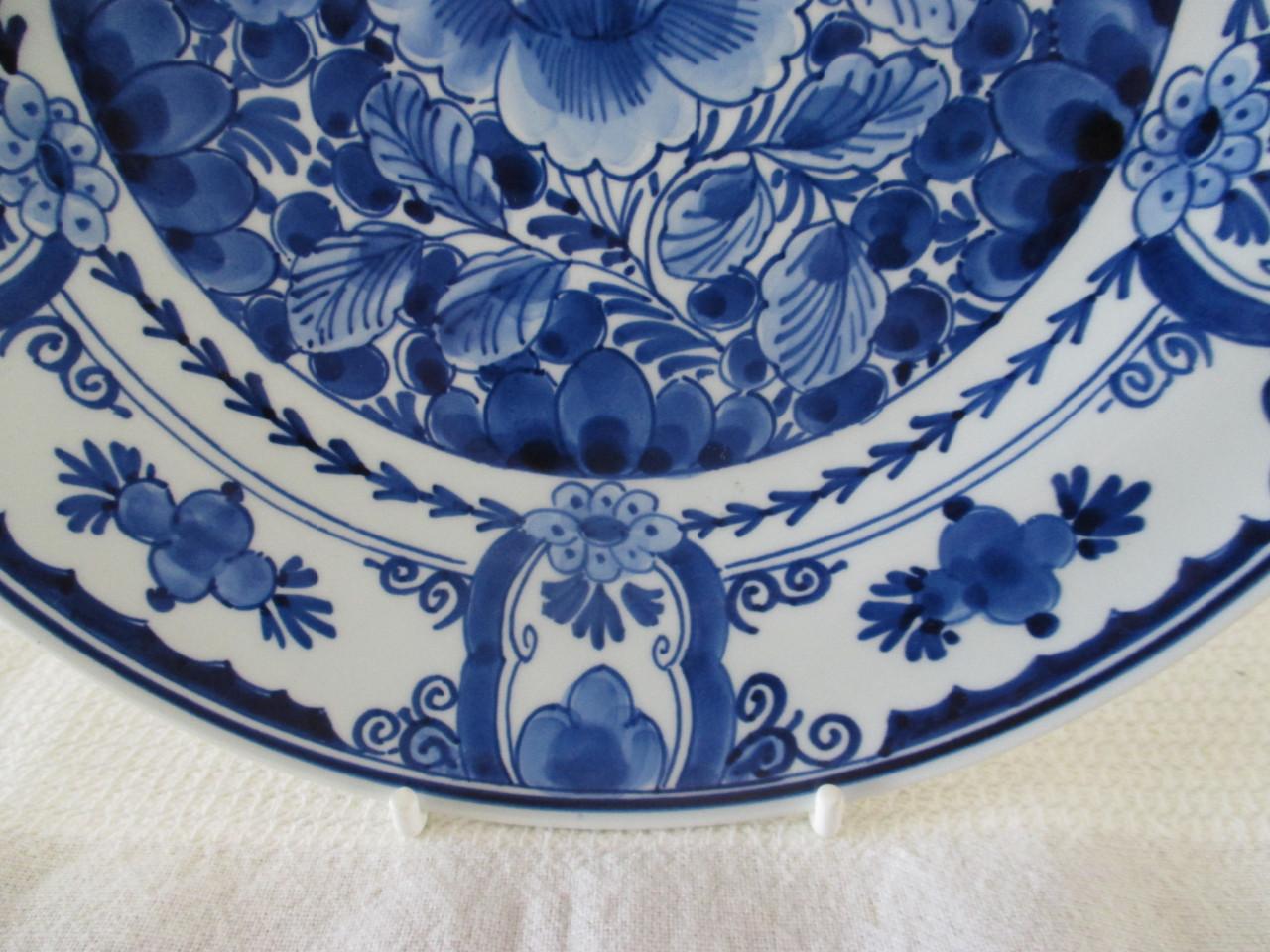 Zeer Mooi Vol Geschilderd Delftsblauw Bord ( De Porceleyne Fles )