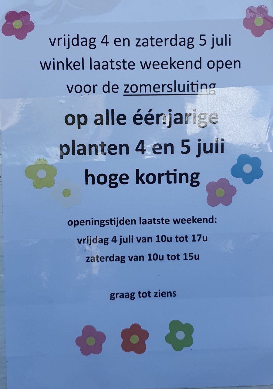 Tuinplanten OUDELANDE uitverkoop