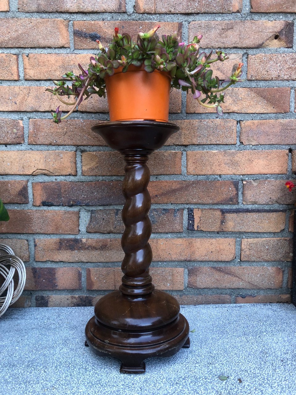 Retro kaarsenstandaard ook leuk om een plant op te zetten.