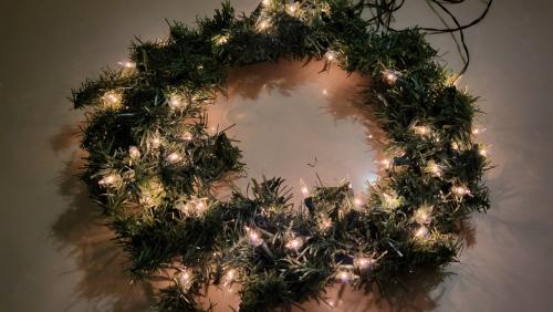 Kunst Kerstkrans 30cm -- Kerstkrans Met Lampjes voor Binnen