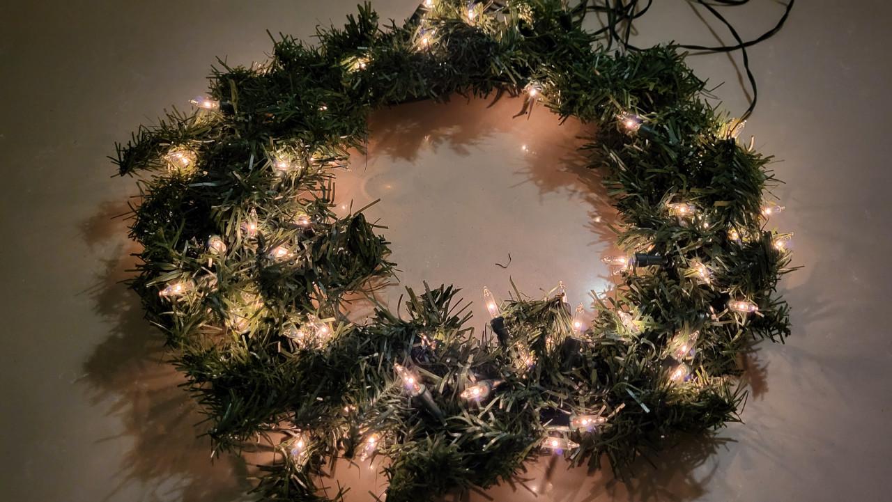 Kunst Kerstkrans 30cm -- Kerstkrans Met Lampjes voor Binnen