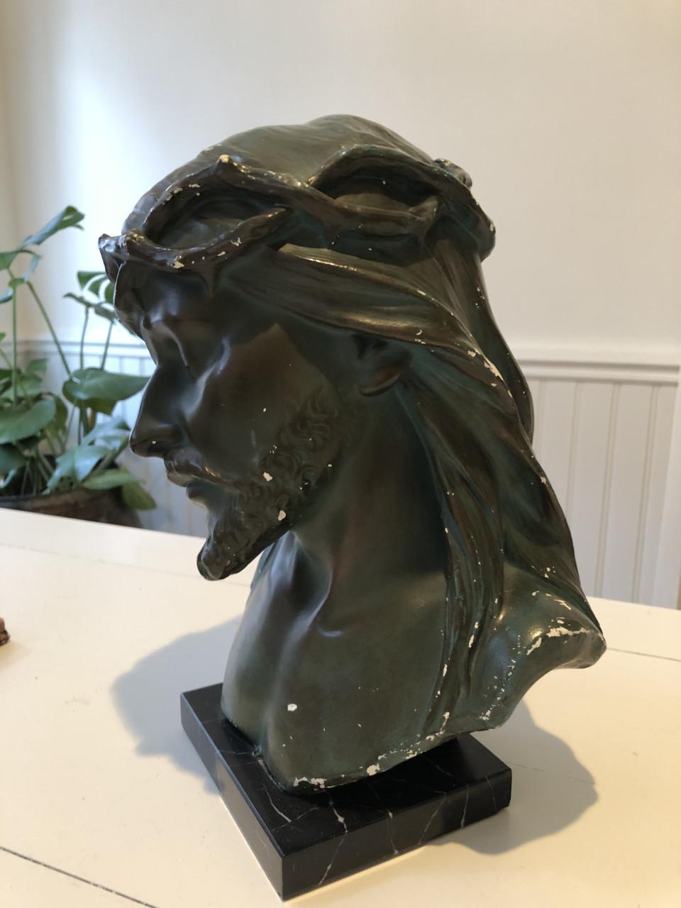 Mooi brocante heilig Jezus Christus met doornenkroon beeld