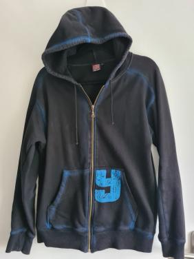Zwart met blauw hoodie vest van Coolcat Maat L