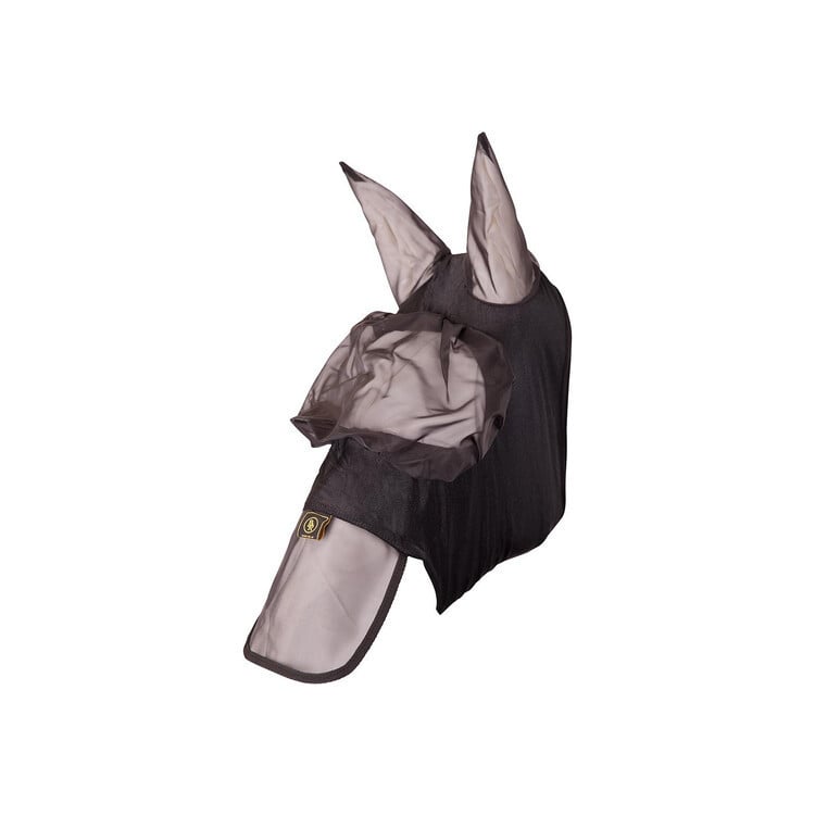Vliegenmasker zwart met neusflap (m)