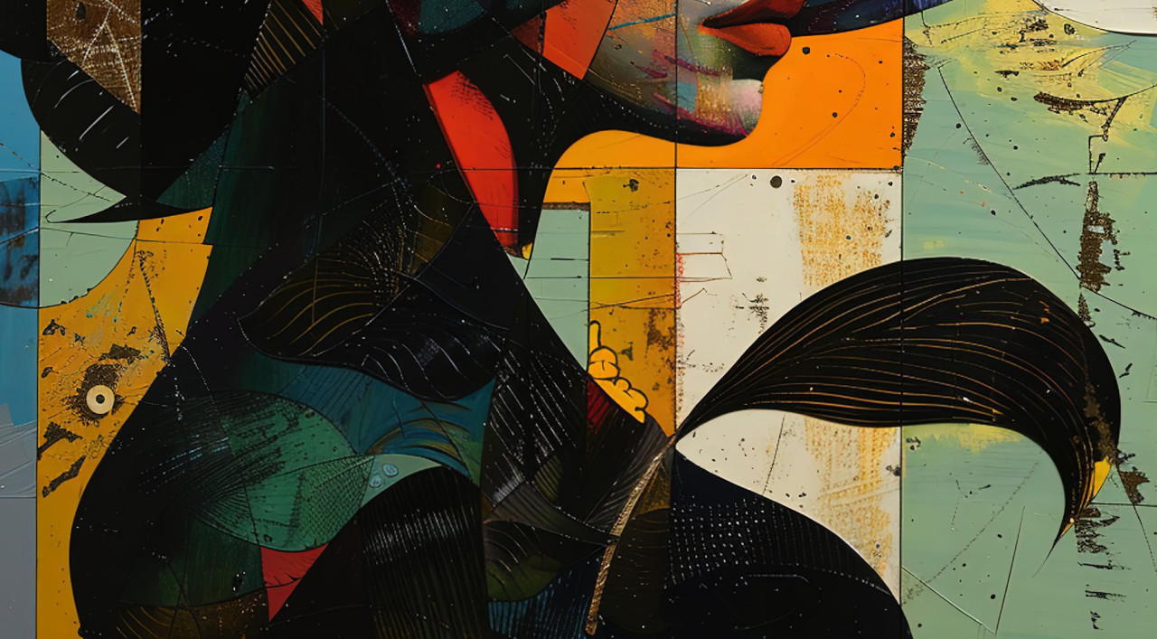 " Mujer con sombrero " Kunstwerk van de kunstenaar Alberto Ricardo