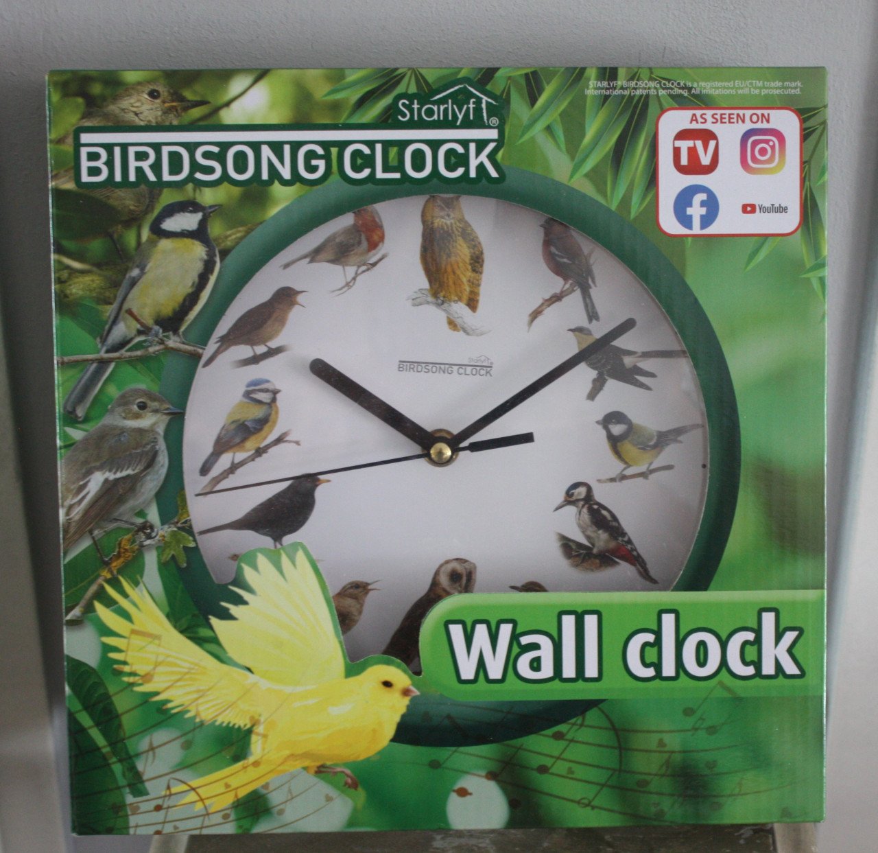 Nieuw in verpakking Birdsong Clock - Klok met Vogelgeluiden elk uur - Groen