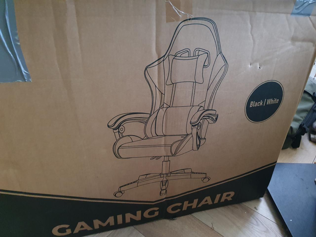 Bayt gamingstoel zwart wit bureaustoel gamer chair