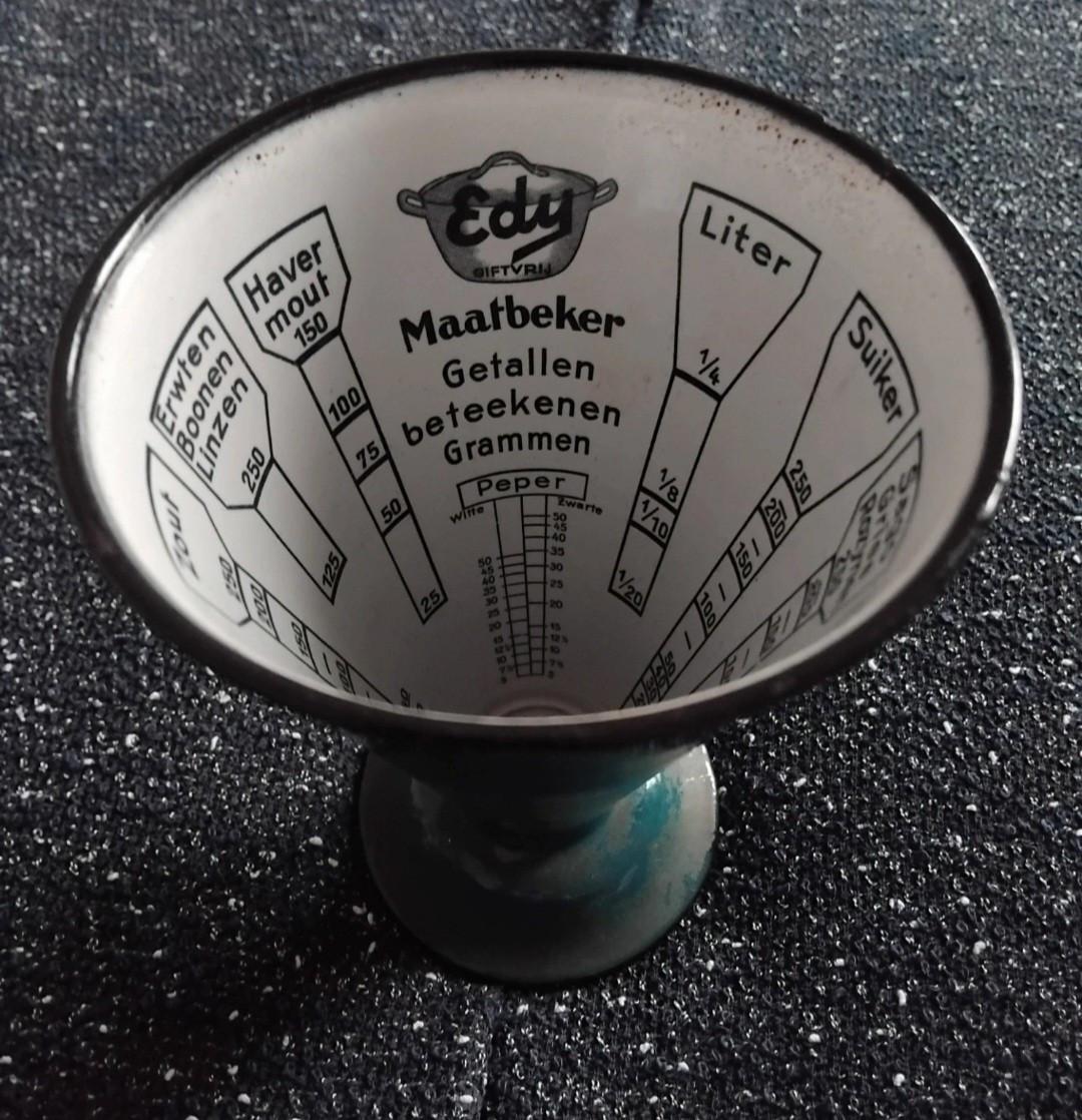 Vintage Emaille Edy Maatbeker jaren '30/'50