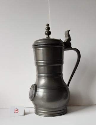 Tinnen kannen met deksel,  4 verschillende modellen