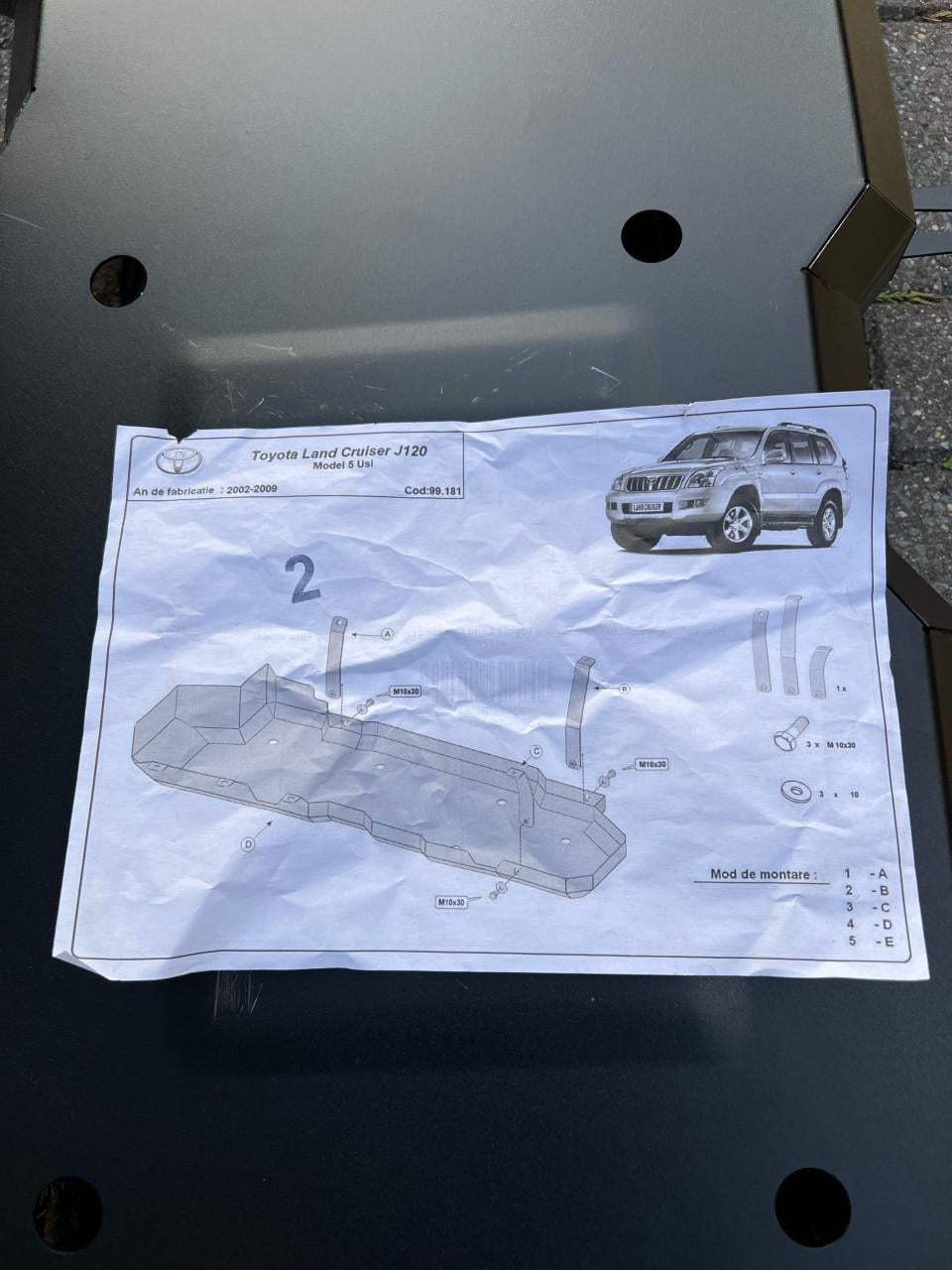 Bodemplaat / Scidplate Toyota Landcruiser 120