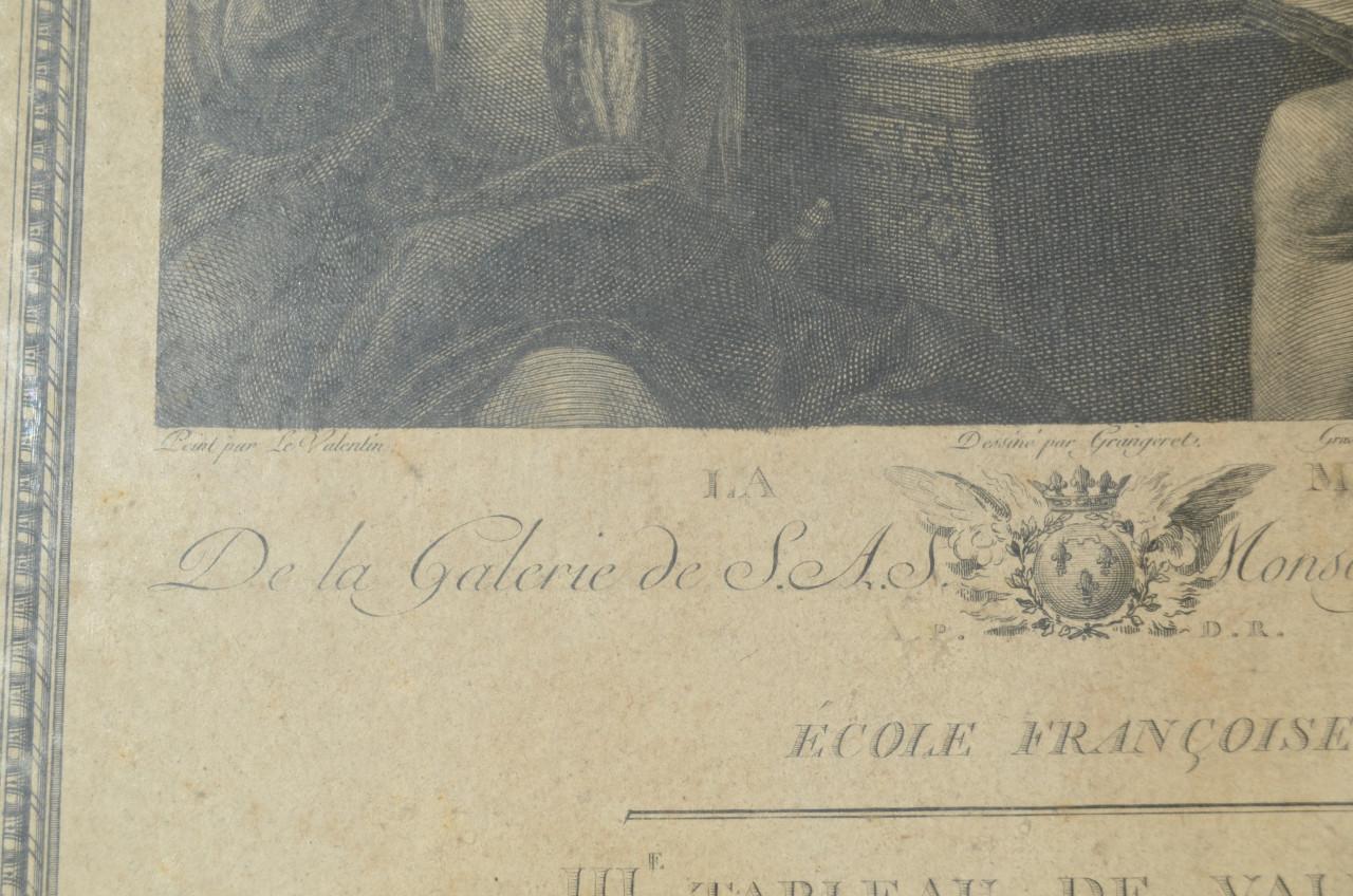 Franse gravure 'La Musique' coll. le Duc d'Orleans 1786