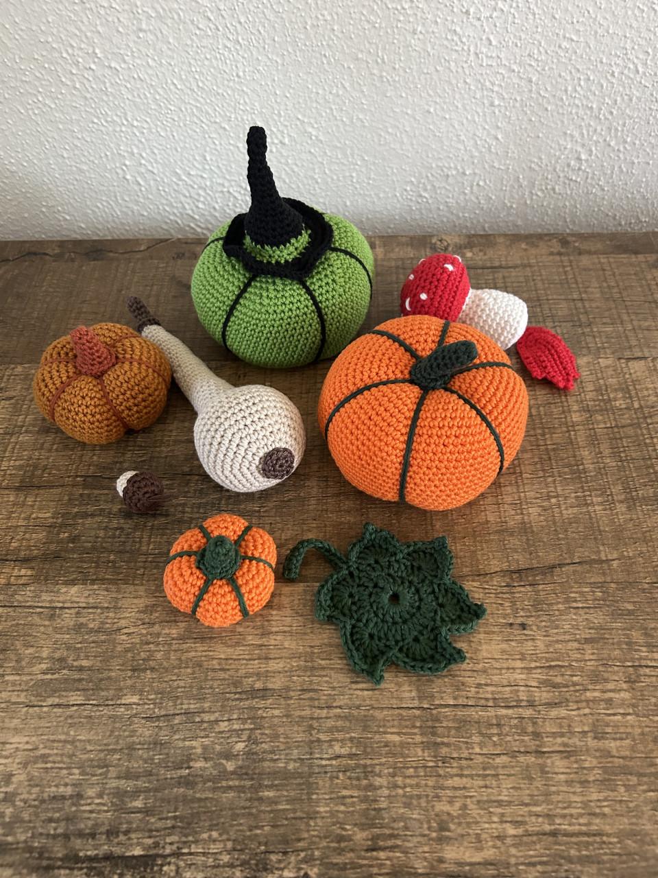 3x Pompoenen set