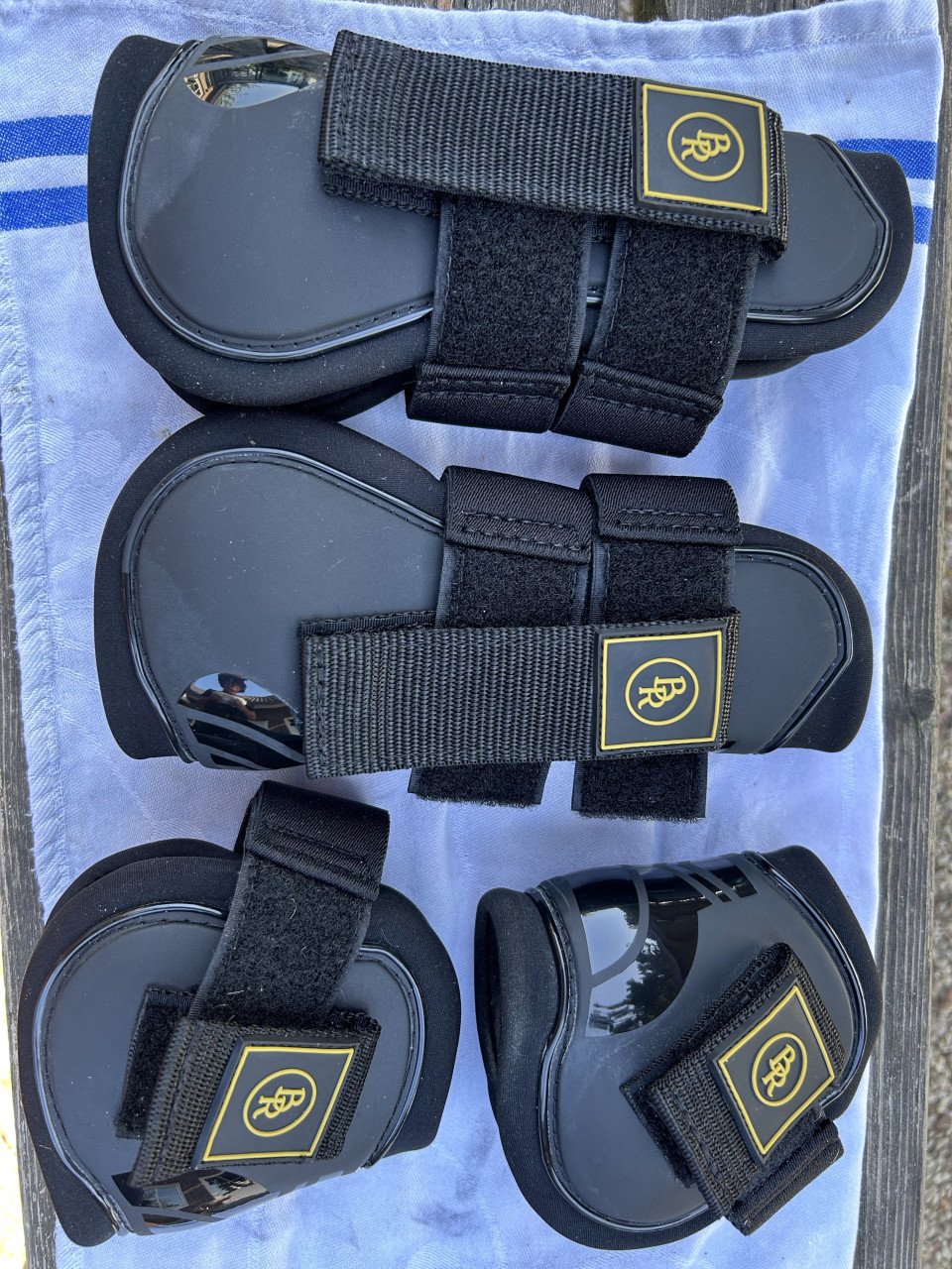 Nieuwe BR peesbeschermersset Pro tech zwart, pony