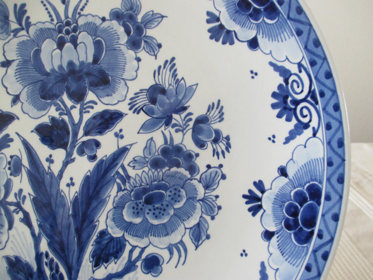 Zeer Mooi Groot Delftsblauw Bord  (  De Porceleyne Fles )