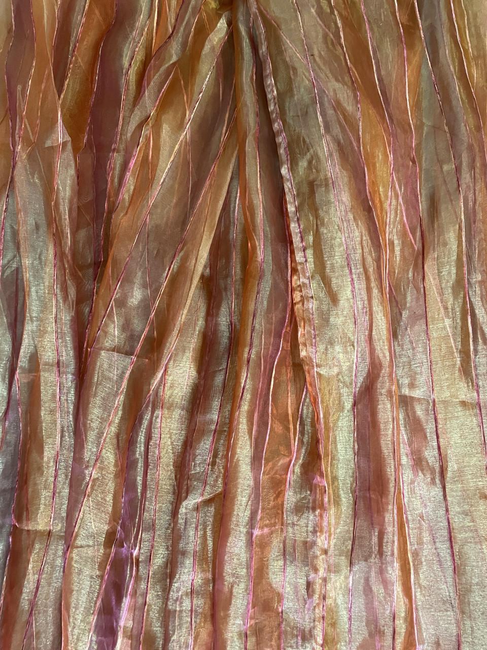 Oranje/goudkleurige vitrage