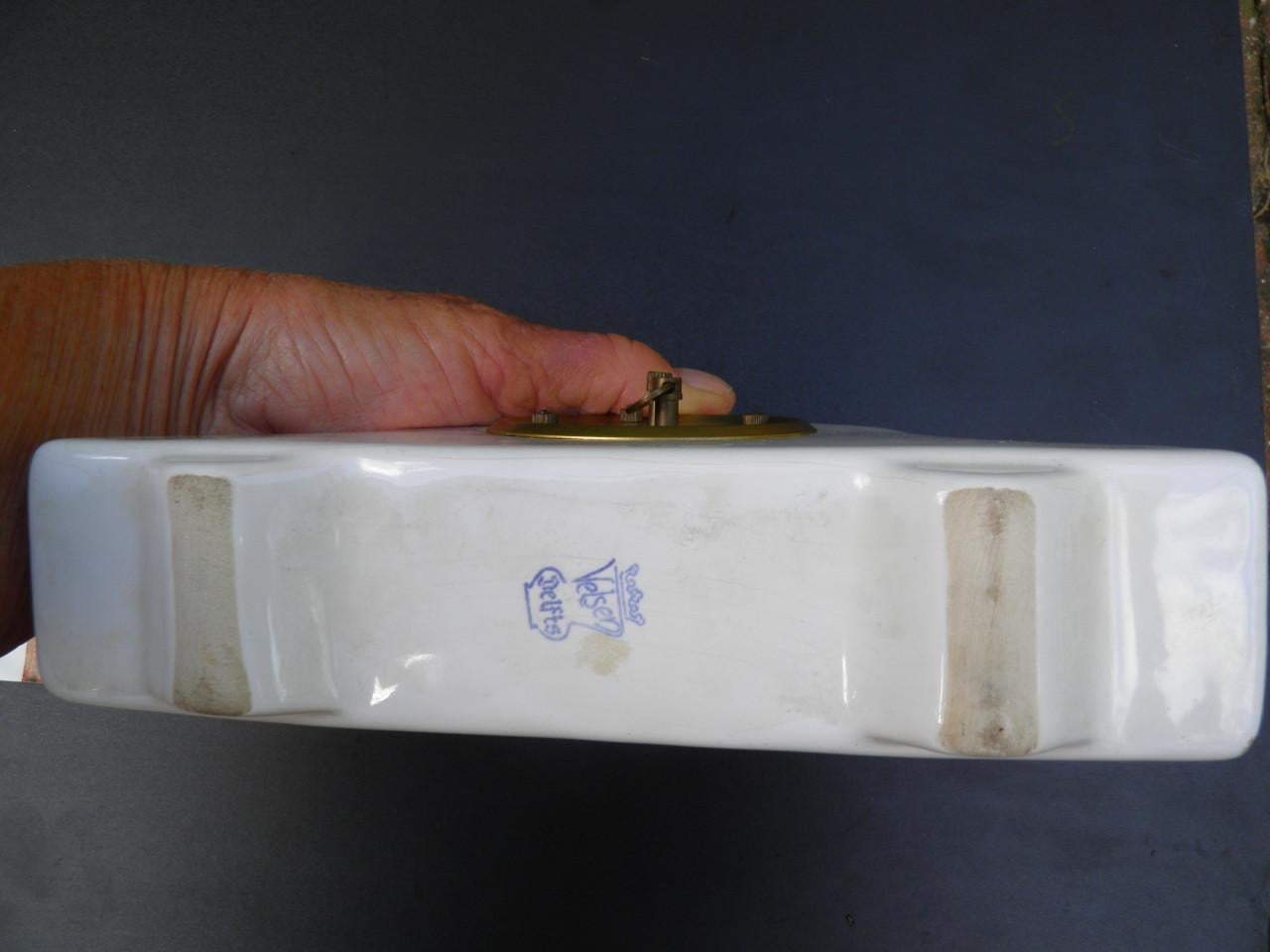 Vintage keramisch klokje, opwindbaar delft