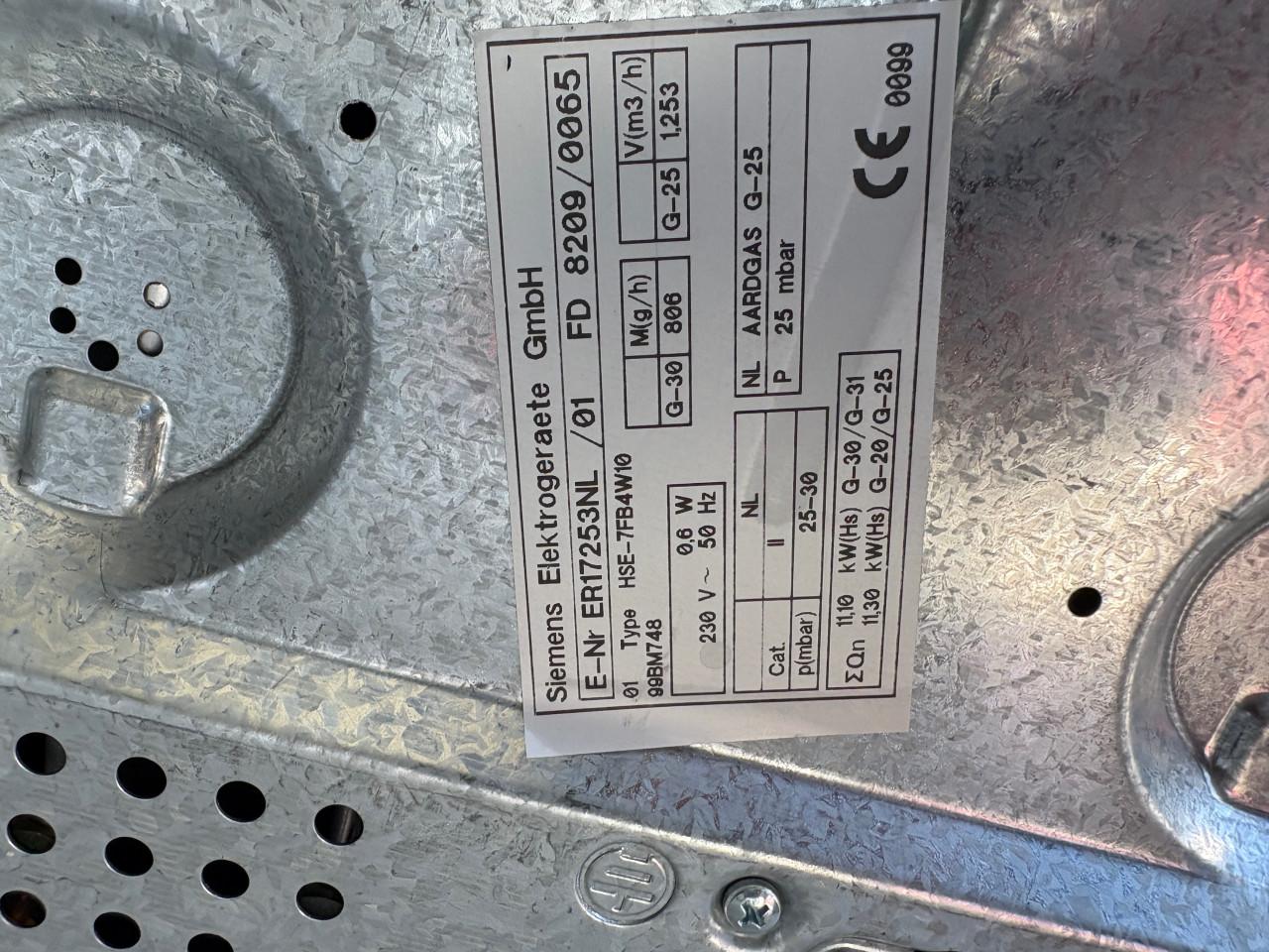 Siemens gas kookplaat