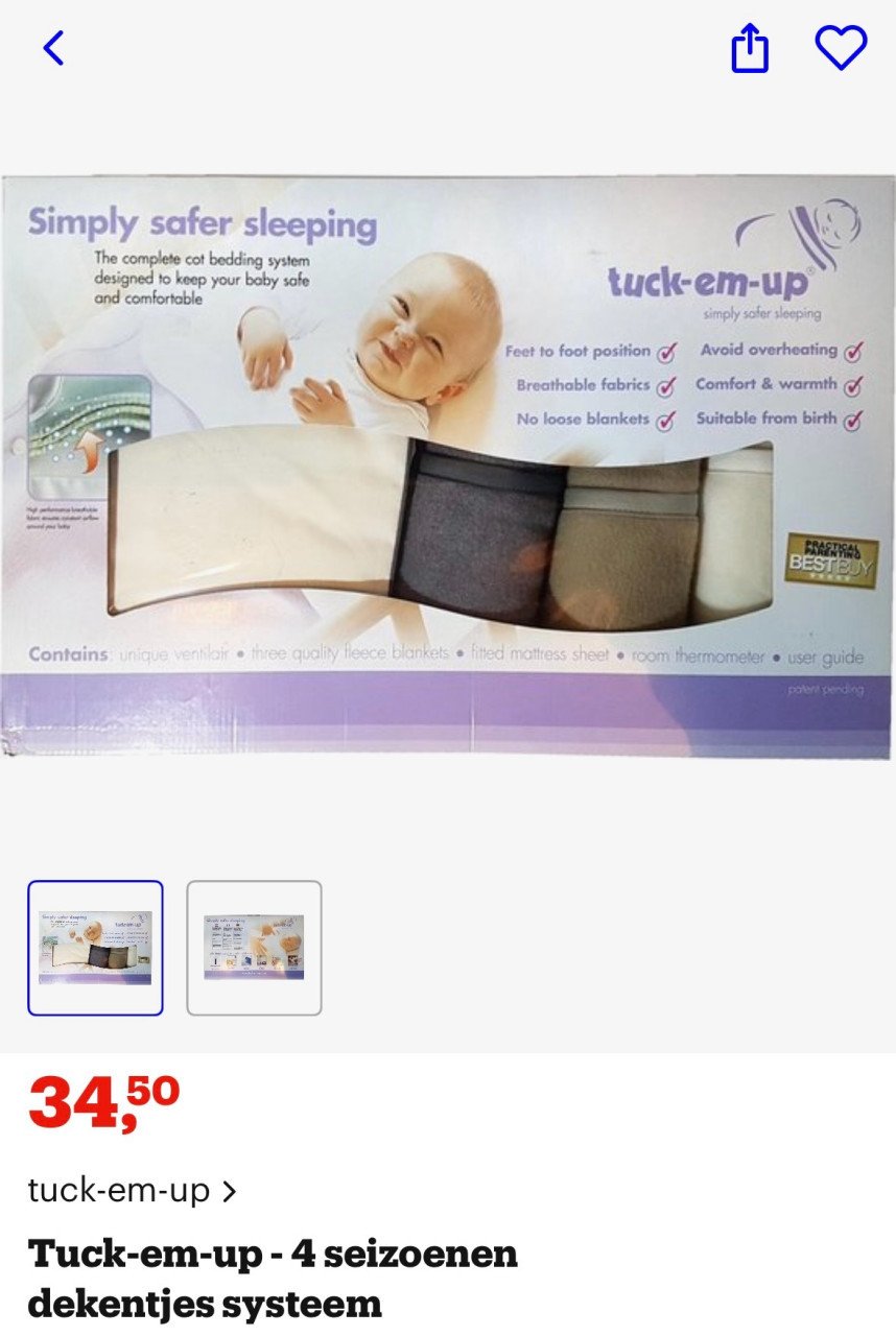 Baby veilig slapen. set met 3 dekens