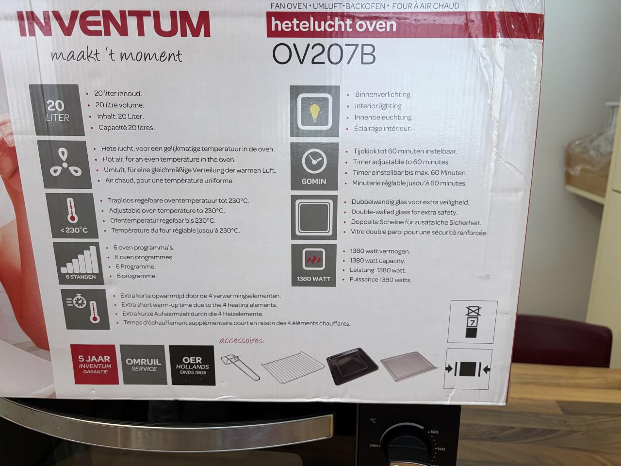 Oven hete lucht inventum