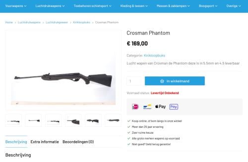 Luchtbuks met toebehoren