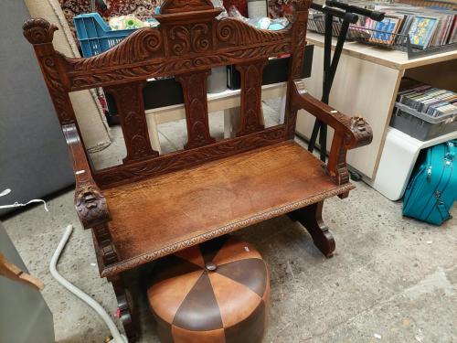 Houten bankje antiek