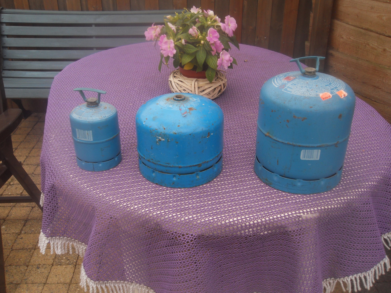 Gasbrander  butaan   en Camping gasfles.