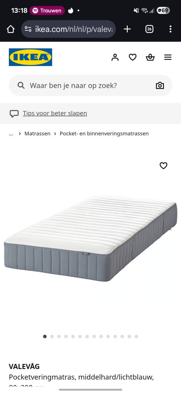 Valevåg matras 90X200cm