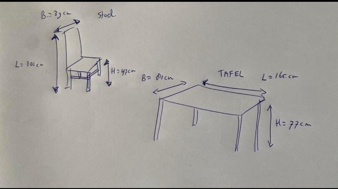 Mooie houten eetkamertafel en stoelen!!