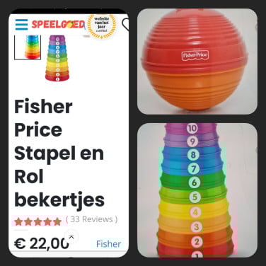 Fischer Price stapeltoren/rol bekertjes