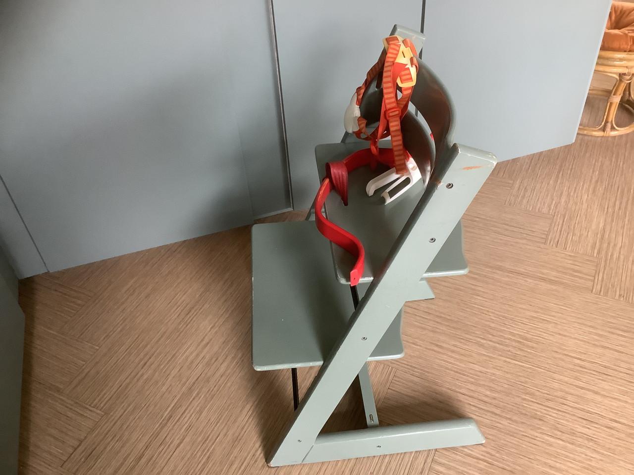 Trip trap Kinderstoel met houten Stoelverkleiner en Gordel