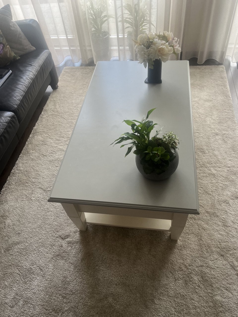 Salontafel 7105 ecru blad grijs 120 x 70 x 48