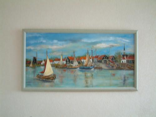 120 x 60 olie verf  de oudere werf  schilderij Jac Caljouw  Arnemuiden