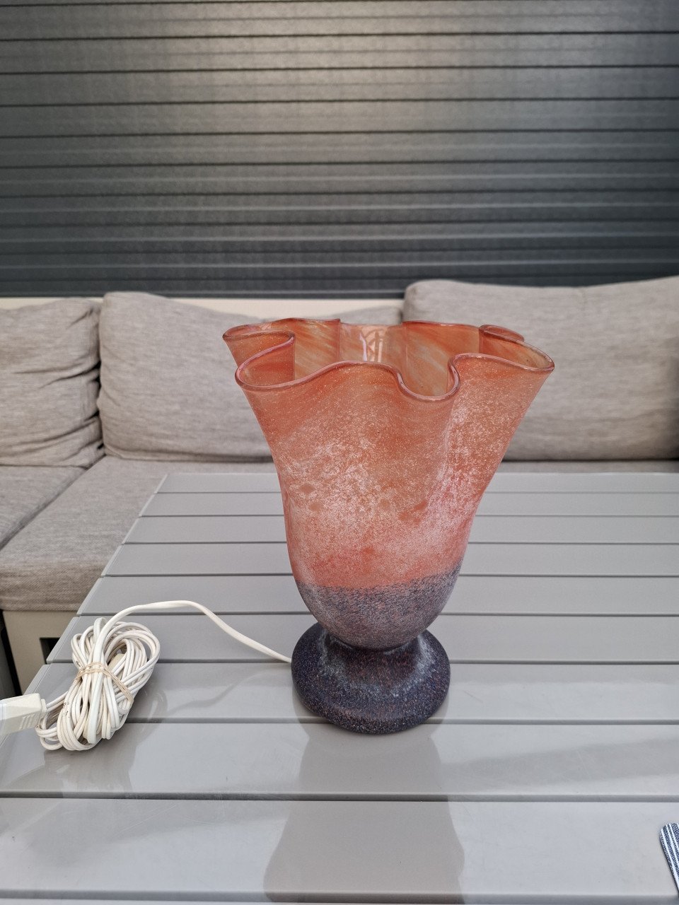 Vintage Yvolux blau-rot Scavo Fazzoletto italienische Murano Glas